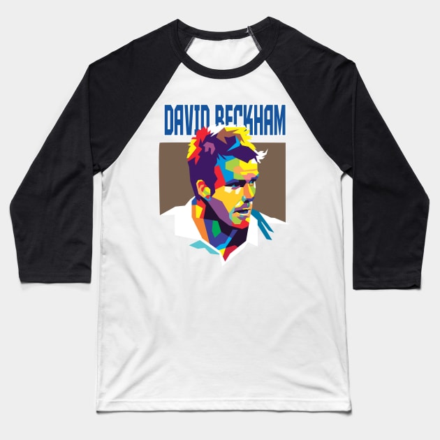 David Beckham Popart Baseball T-Shirt by Martincreative